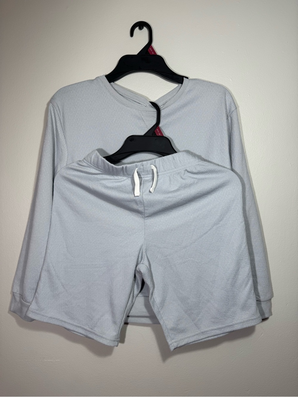 Sleep On It Kids Pale Gray Knit 2 pc  Short set